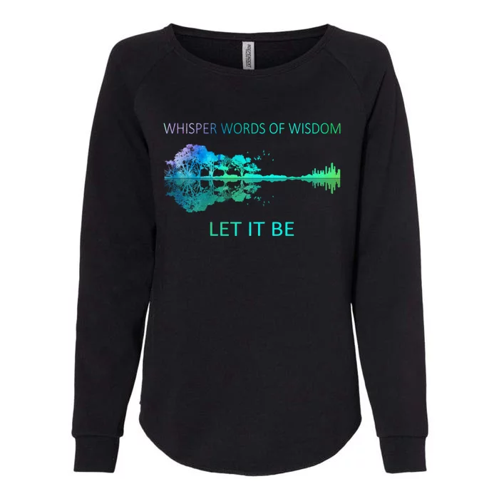 Watercolor Tree Sky There Will Be An Answer Letit Be Guitar Great Gift Womens California Wash Sweatshirt