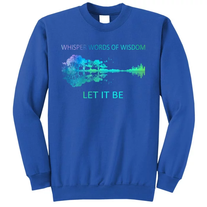 Watercolor Tree Sky There Will Be An Answer Letit Be Guitar Great Gift Sweatshirt