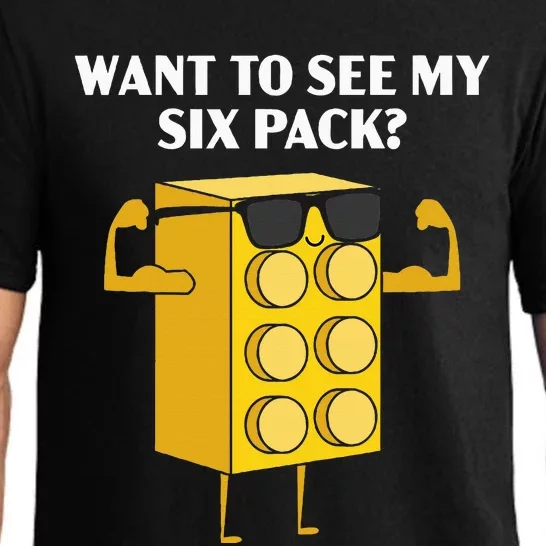 Want To See My Six Pack Bricks Lover Master Builder Pajama Set