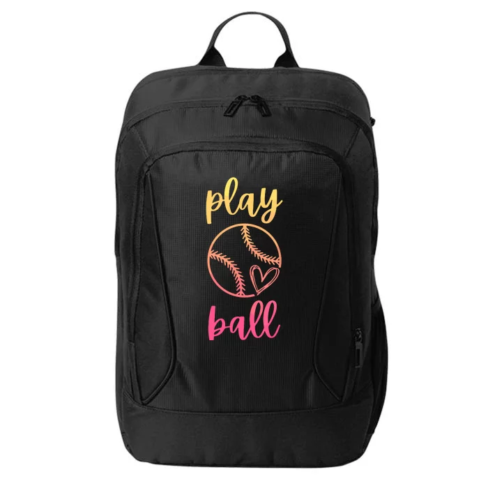 Women Teen Softball Play Ball City Backpack