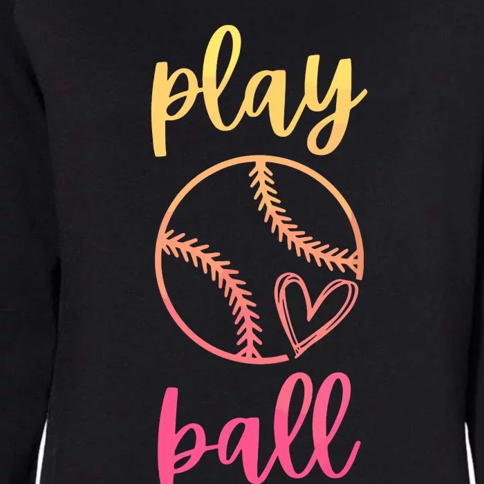 Women Teen Softball Play Ball Womens California Wash Sweatshirt