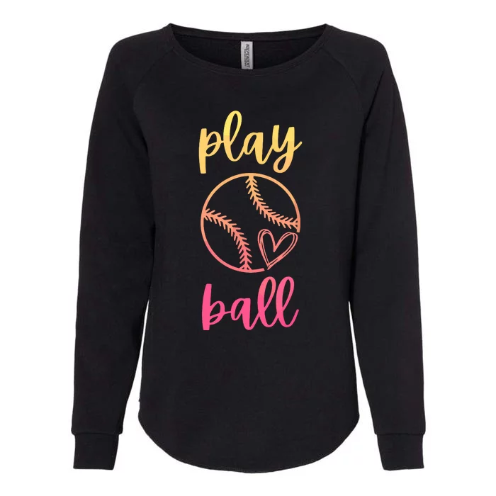 Women Teen Softball Play Ball Womens California Wash Sweatshirt