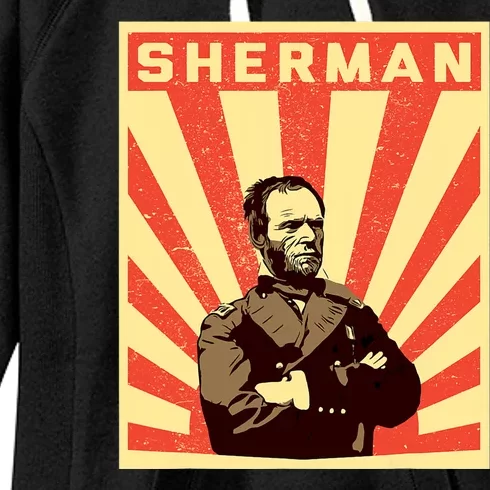 William Tecumseh Sherman Propaganda Design General Sherman Women's Fleece Hoodie