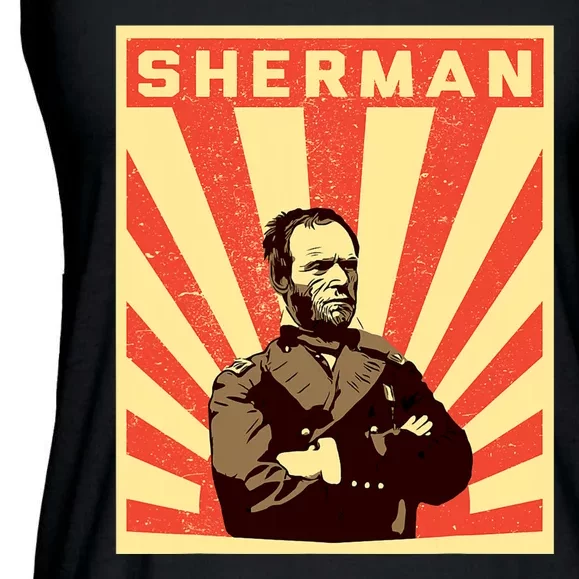 William Tecumseh Sherman Propaganda Design General Sherman Ladies Essential Flowy Tank