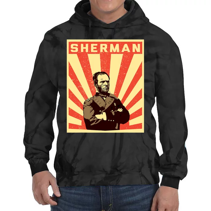 William Tecumseh Sherman Propaganda Design General Sherman Tie Dye Hoodie