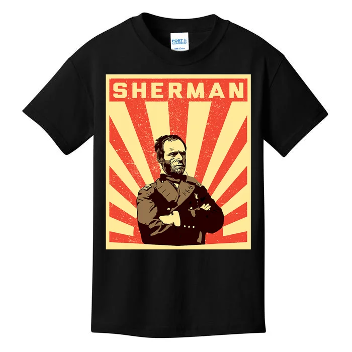 William Tecumseh Sherman Propaganda Design General Sherman Kids T-Shirt