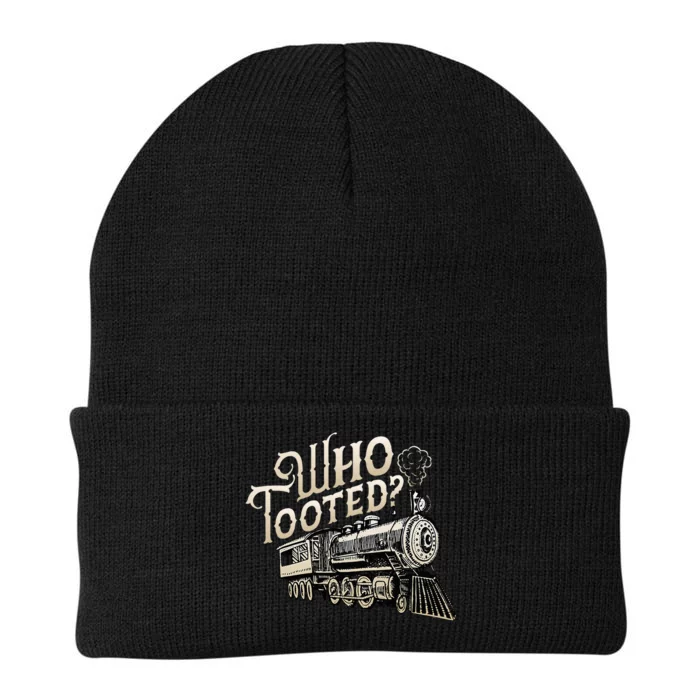 Who Tooted Train Lovers Funny Railway Railroad Conductor Knit Cap Winter Beanie