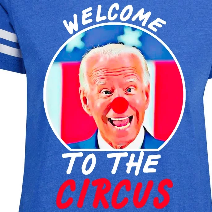 Welcome To The Circus Funny Anti Biden Clown Enza Ladies Jersey Football T-Shirt