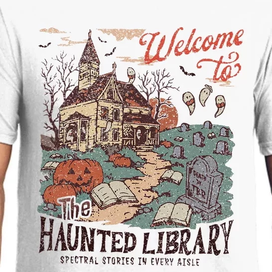 Welcome To The Haunted Library Spooky Librarian Halloween Pajama Set