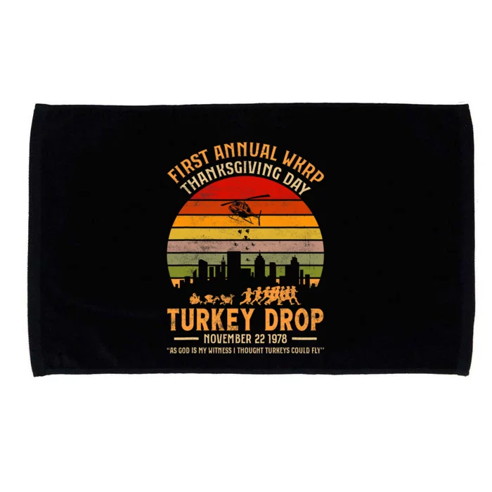 WKRP Thanksgiving Turkey Drop God Is My Witness Turkeys Fly Microfiber Hand Towel