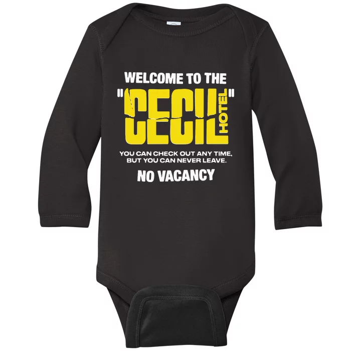 Welcome To The Cecil Hotel Baby Long Sleeve Bodysuit