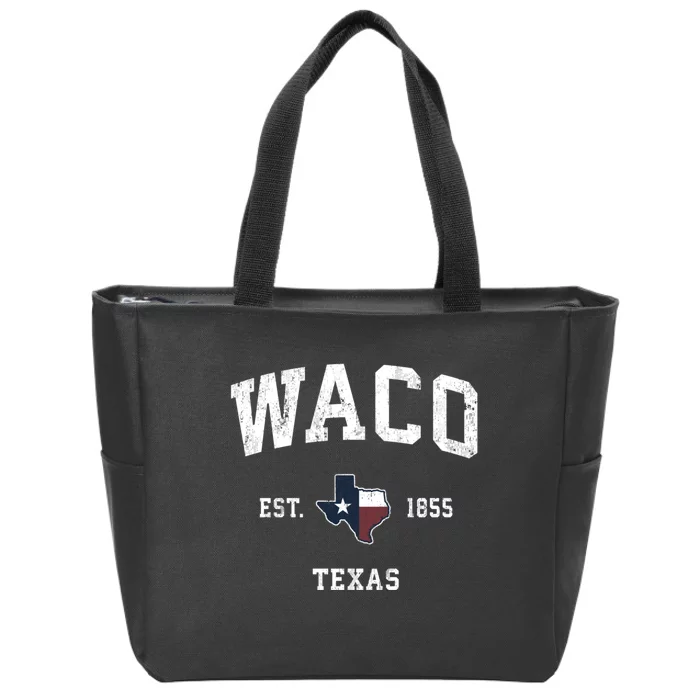 Waco Texas Tx Vintage State Flag Sports Zip Tote Bag