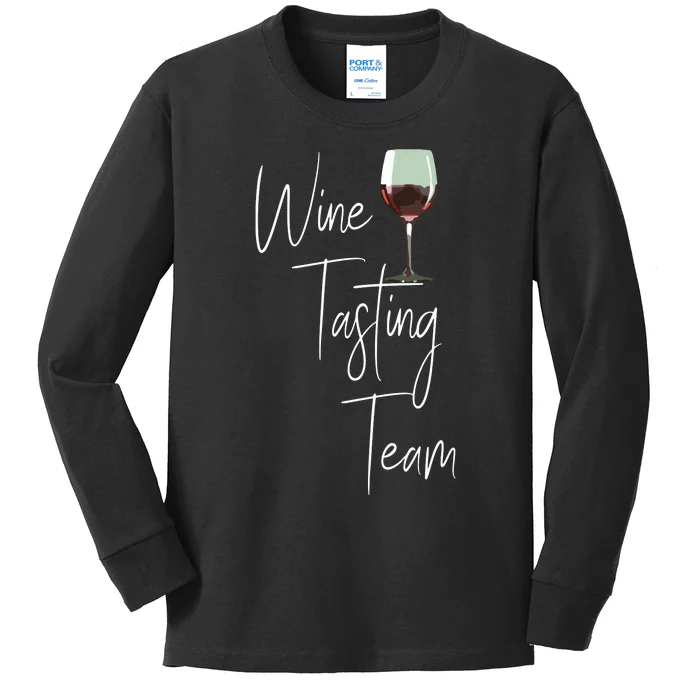 Wine Tasting Team Kids Long Sleeve Shirt