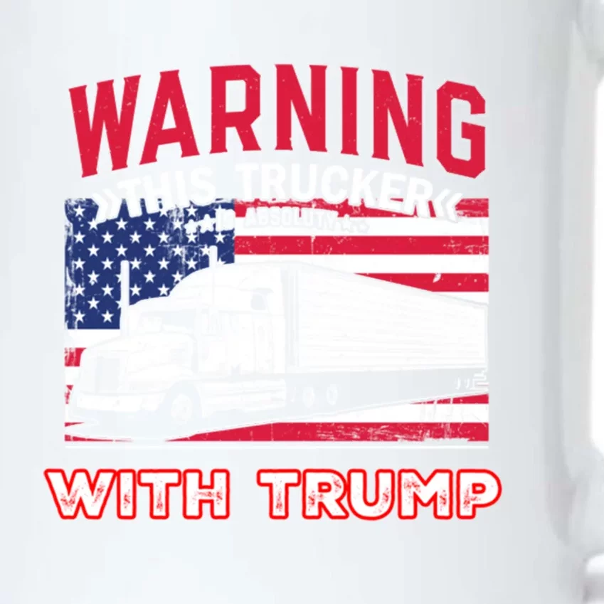 Warning This Trucker Stand With Trump Funny Trump Fans Gift Black Color Changing Mug