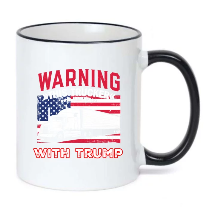 Warning This Trucker Stand With Trump Funny Trump Fans Gift Black Color Changing Mug