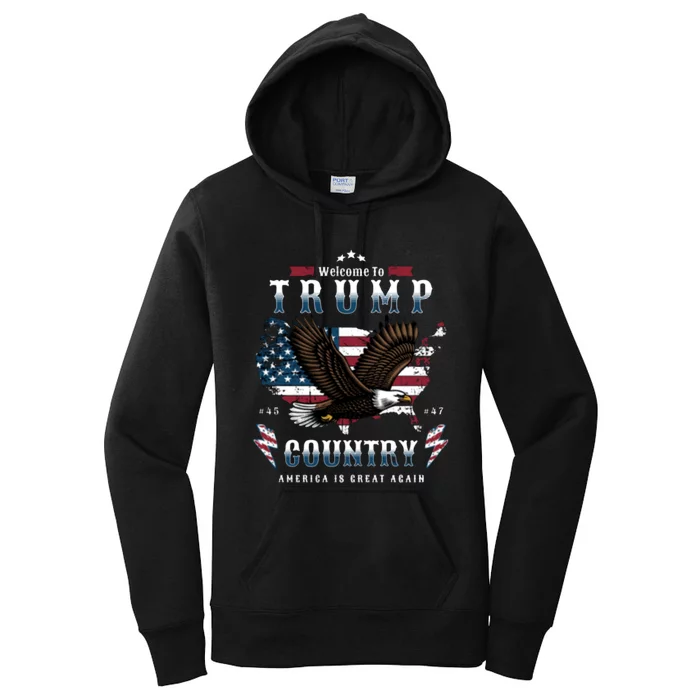 Welcome To Trump Country Usa Bald Eagle Women's Pullover Hoodie