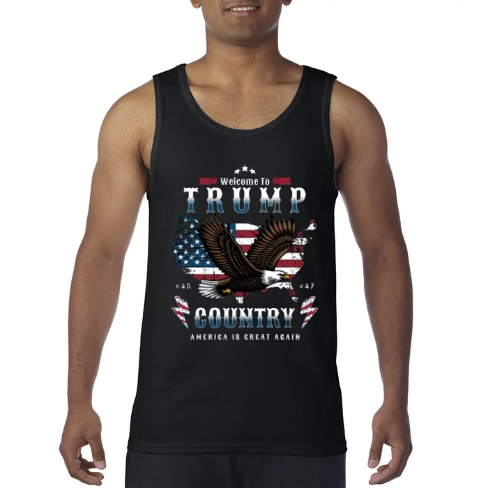 Welcome To Trump Country Usa Bald Eagle Tank Top