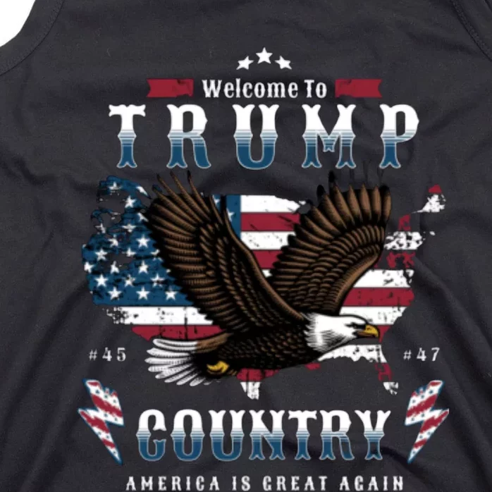 Welcome To Trump Country Usa Bald Eagle Tank Top