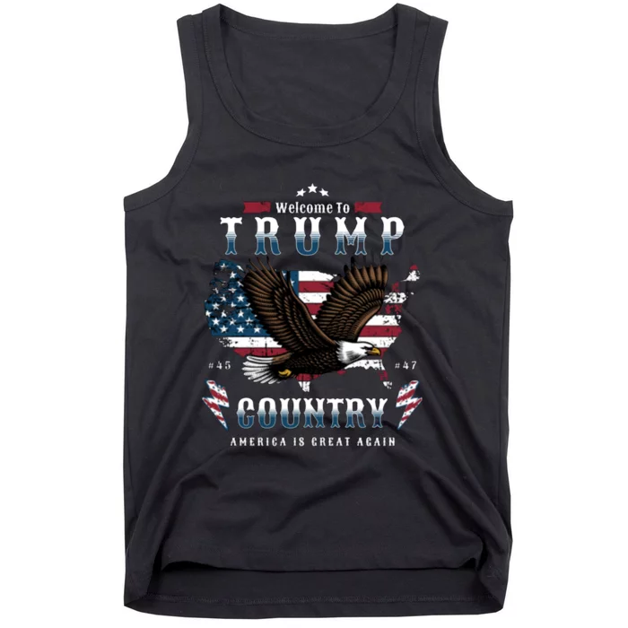 Welcome To Trump Country Usa Bald Eagle Tank Top