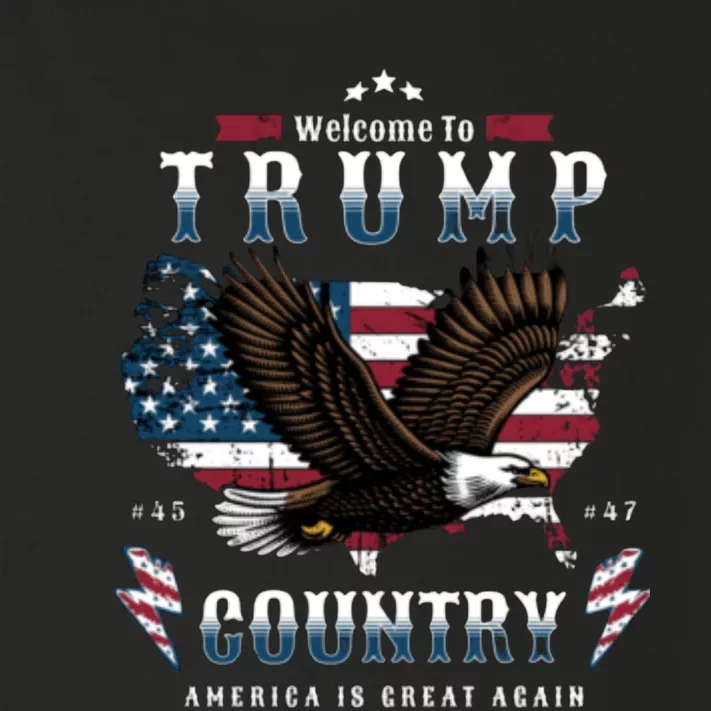 Welcome To Trump Country Usa Bald Eagle Toddler Long Sleeve Shirt