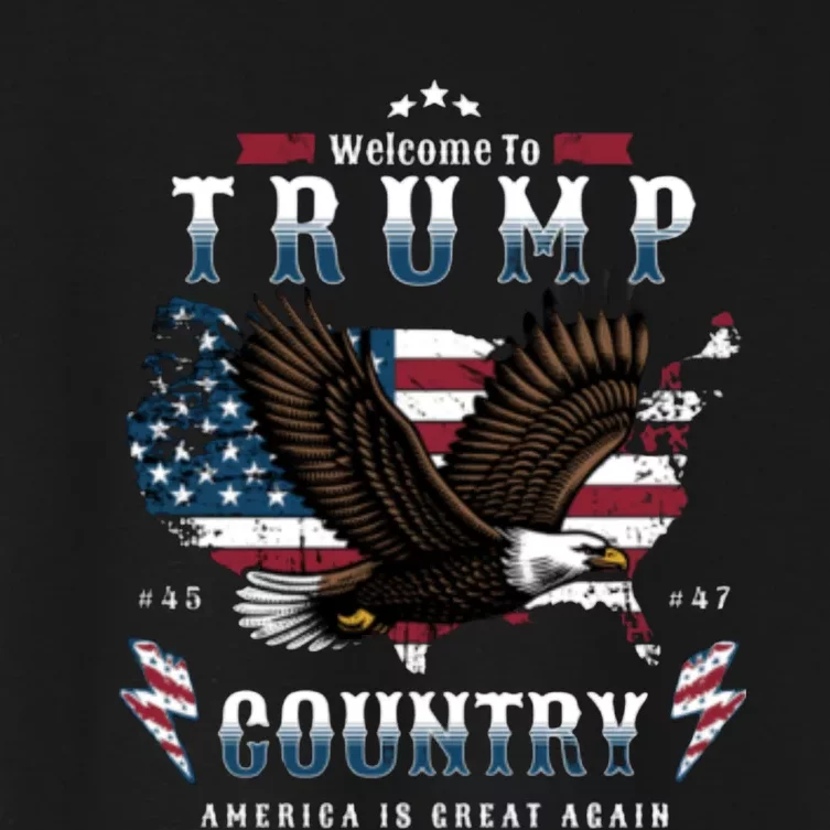 Welcome To Trump Country Usa Bald Eagle Women's Crop Top Tee