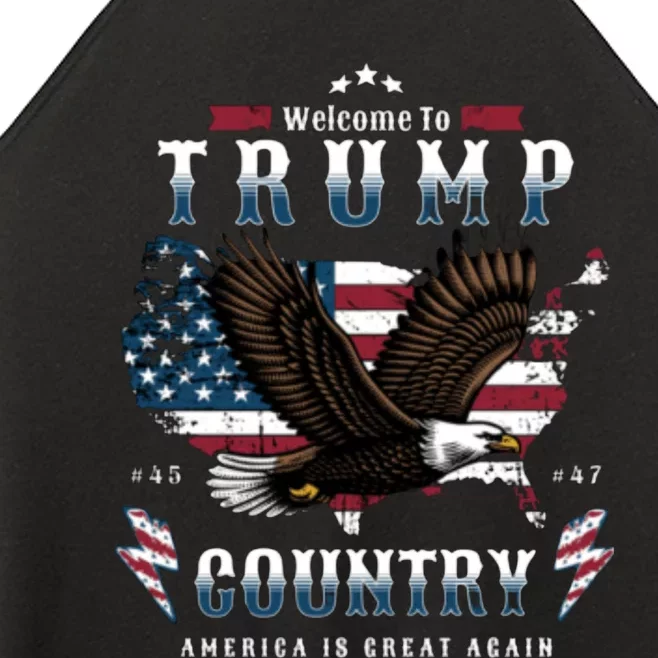 Welcome To Trump Country Usa Bald Eagle Women’s Perfect Tri Rocker Tank