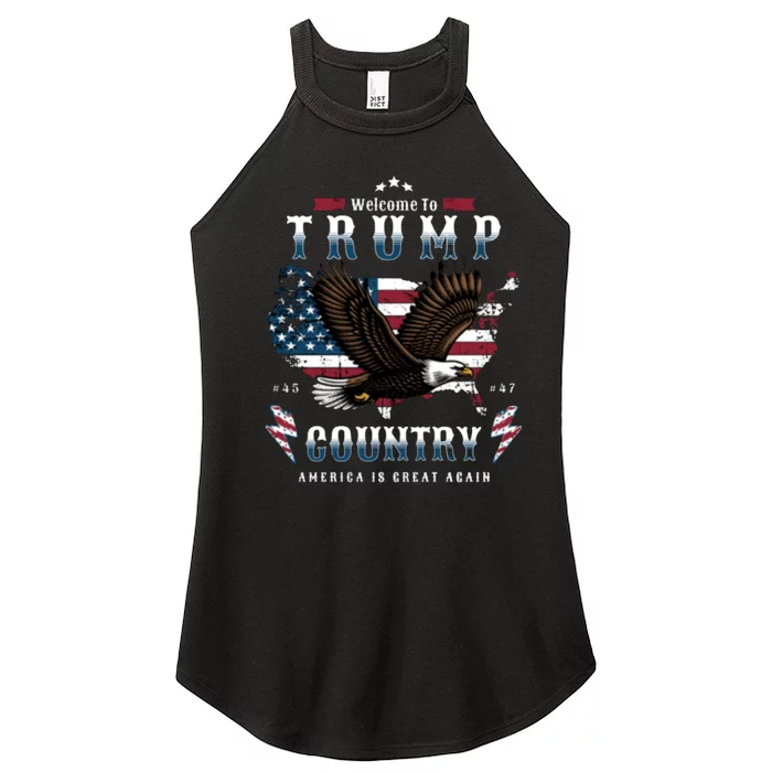 Welcome To Trump Country Usa Bald Eagle Women’s Perfect Tri Rocker Tank