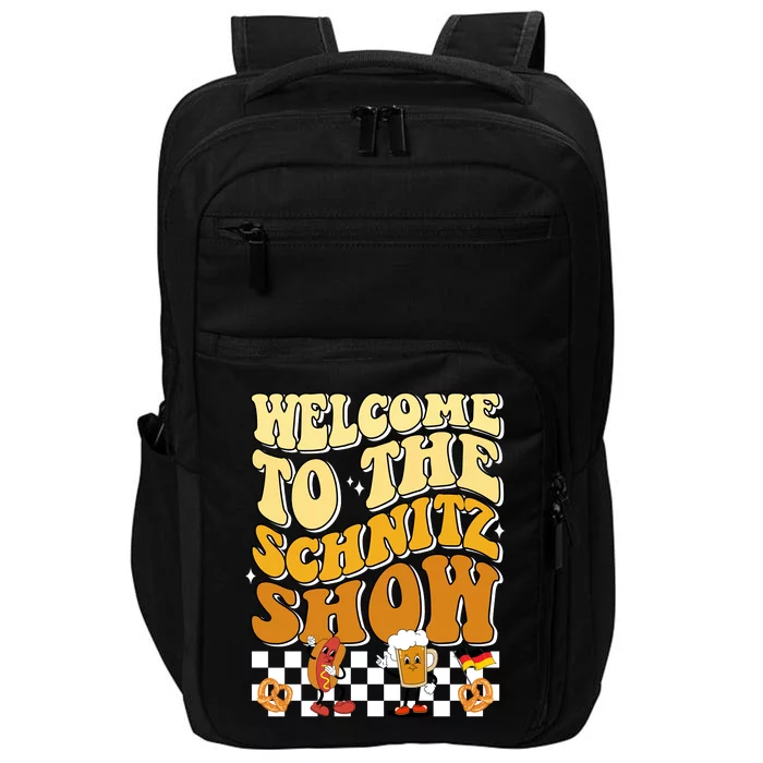 Welcome To The Schnitz Show Oktoberfest Retro Groovy Impact Tech Backpack