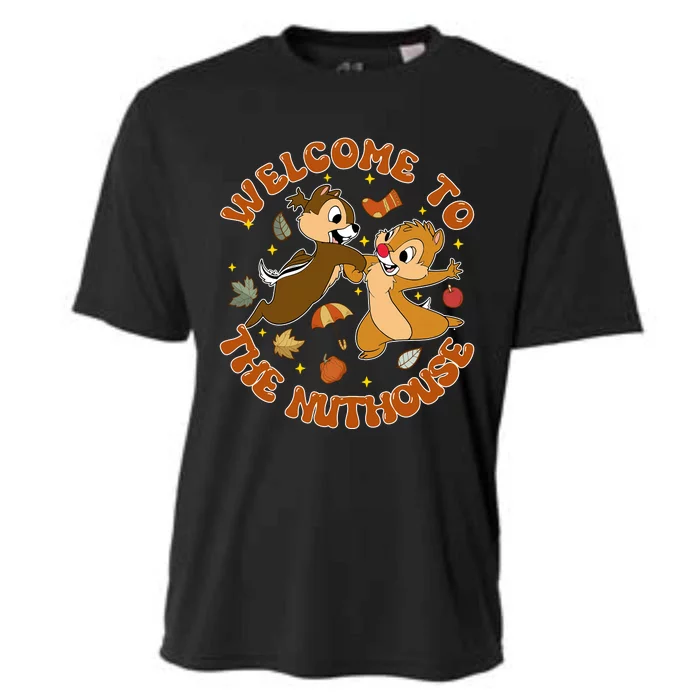 Welcome To The Nuthouse Chip And Dale Autumn Western Cooling Performance Crew T-Shirt