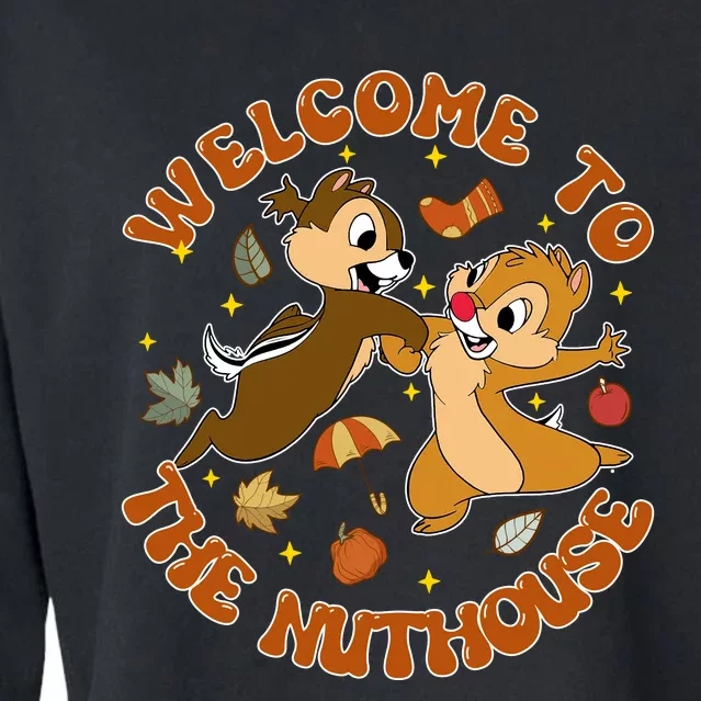 Welcome To The Nuthouse Chip And Dale Autumn Western Cropped Pullover Crew