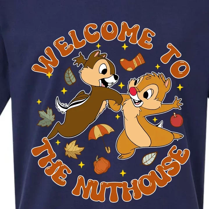 Welcome To The Nuthouse Chip And Dale Autumn Western Sueded Cloud Jersey T-Shirt