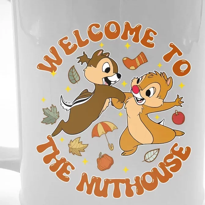 Welcome To The Nuthouse Chip And Dale Autumn Western Front & Back Beer Stein