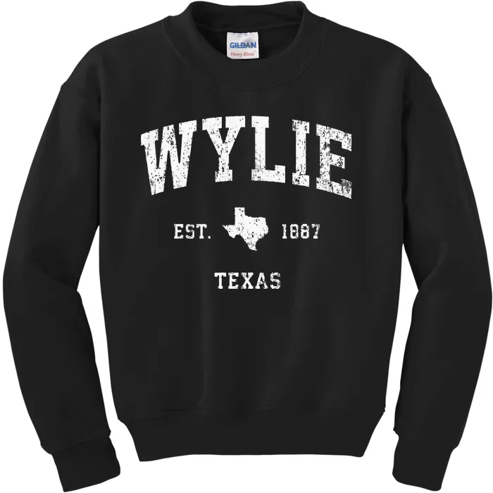 Wylie Texas Tx Vintage Athletic Sports Design Kids Sweatshirt