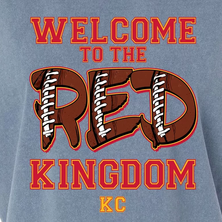 Welcome To The Red Kingdom Kansas City Football Sports Fan Garment-Dyed Women's Muscle Tee