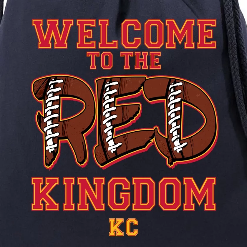 Welcome To The Red Kingdom Kansas City Football Sports Fan Drawstring Bag