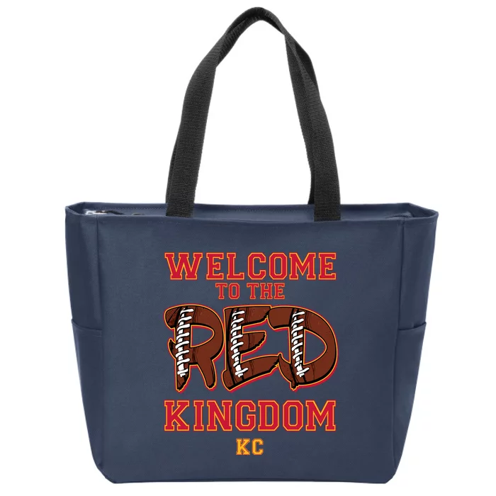 Welcome To The Red Kingdom Kansas City Football Sports Fan Zip Tote Bag