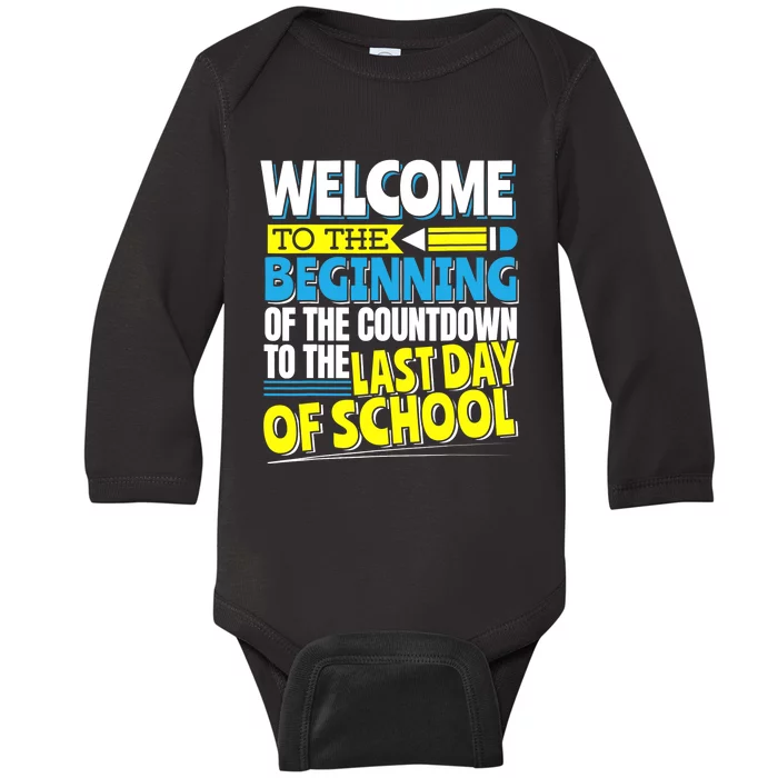 Welcome to the Beginning Of The Countdown, Back to School Baby Long Sleeve Bodysuit