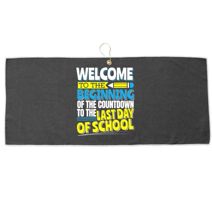 Welcome to the Beginning Of The Countdown, Back to School Large Microfiber Waffle Golf Towel