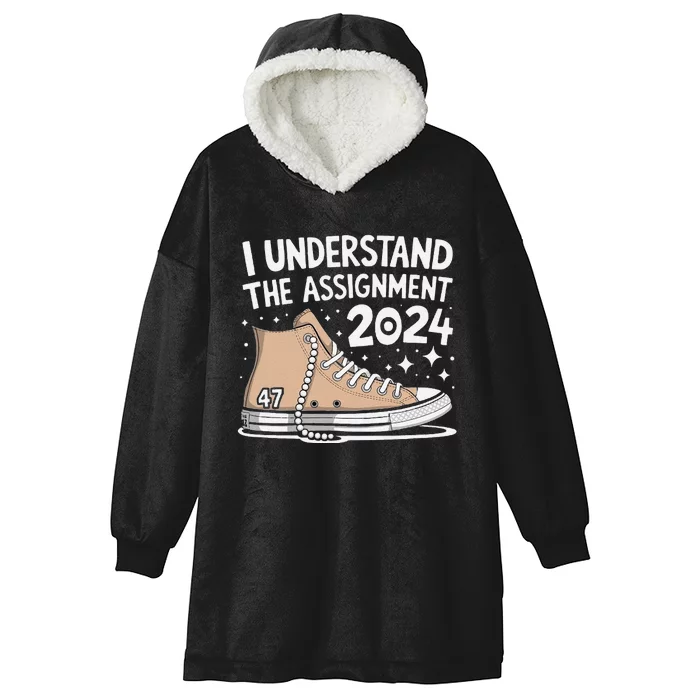 Walking The Talk Harris With Chucks And Pearls Hooded Wearable Blanket