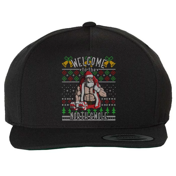 Welcome To The North Swole Santa Claus Christmas Workout Gym Cute Gift Wool Snapback Cap