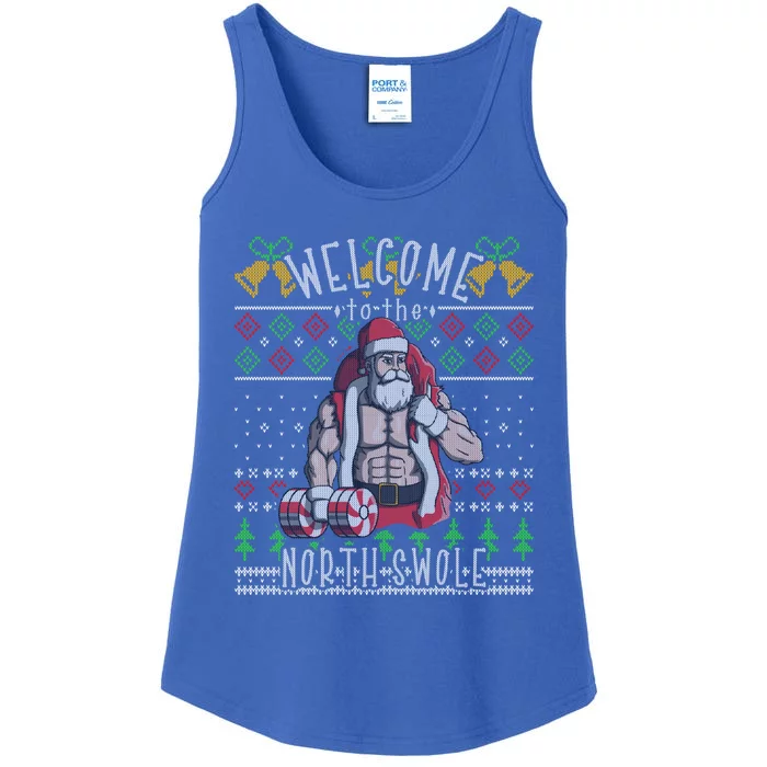 Welcome To The North Swole Santa Claus Christmas Workout Gym Cute Gift Ladies Essential Tank