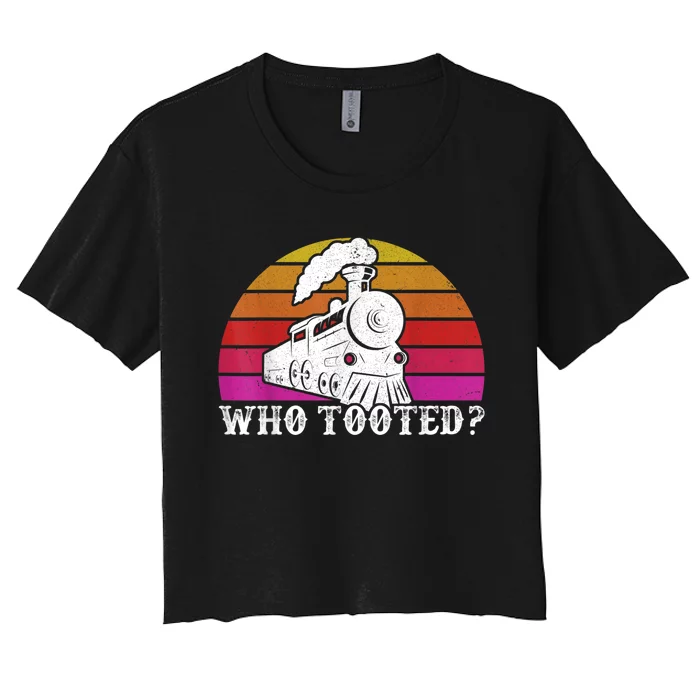 Who Tooted Train Themed Train Collectors Women's Crop Top Tee