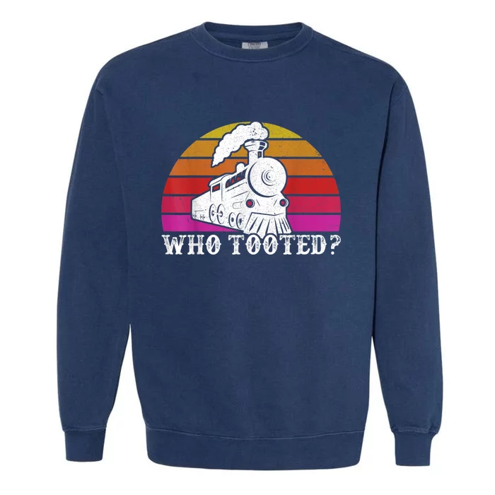 Who Tooted Train Themed Train Collectors Garment-Dyed Sweatshirt