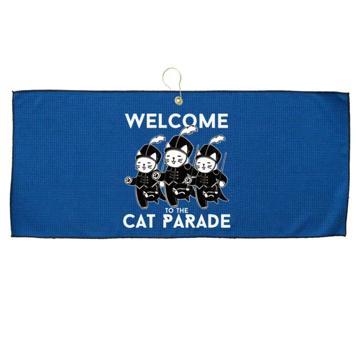 Welcome To The Cat Parade Large Microfiber Waffle Golf Towel