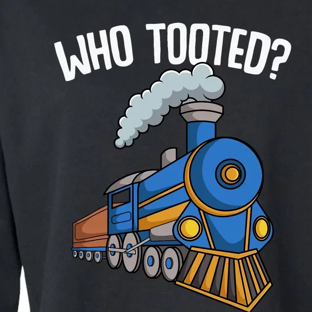 Who Tooted Train Boy Cropped Pullover Crew