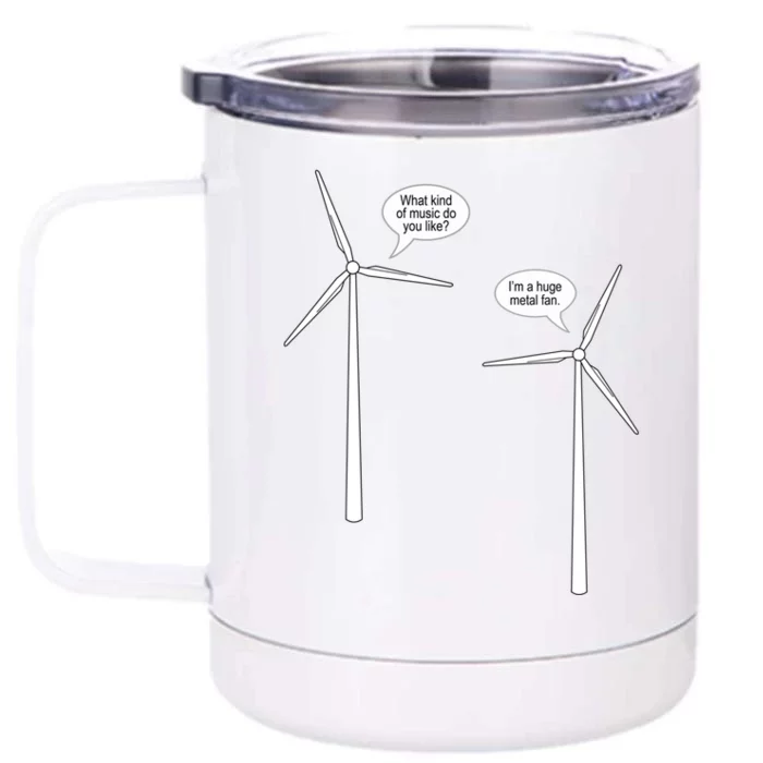 Wind Turbine Talk Front & Back 12oz Stainless Steel Tumbler Cup