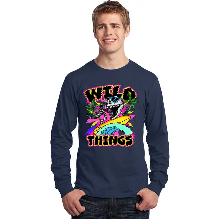 Wild Things T Rex Surfing Tall Long Sleeve T-Shirt