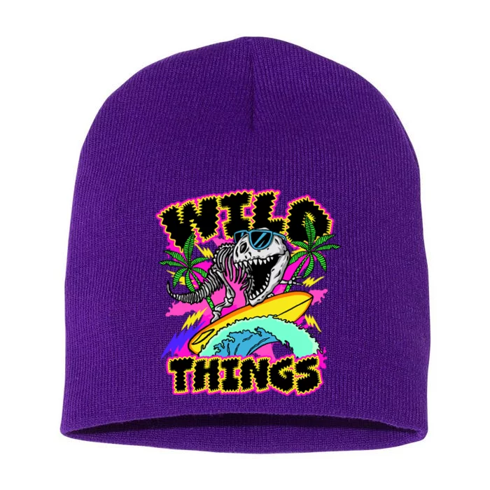 Wild Things T Rex Surfing Short Acrylic Beanie