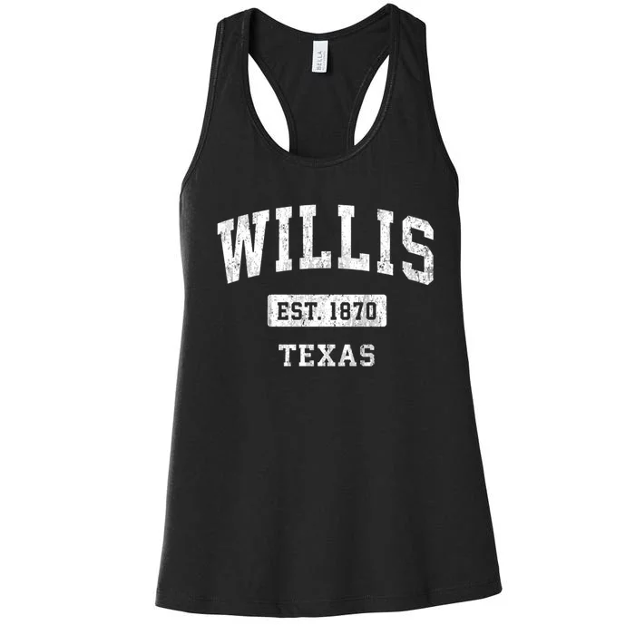 Willis Texas Tx Vintage Sports Women's Racerback Tank