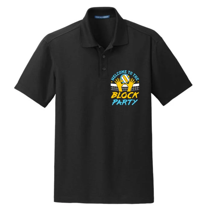 Welcome To The Block Party Volleyball Dry Zone Grid Performance Polo